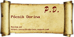 Pócsik Dorina névjegykártya