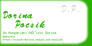 dorina pocsik business card